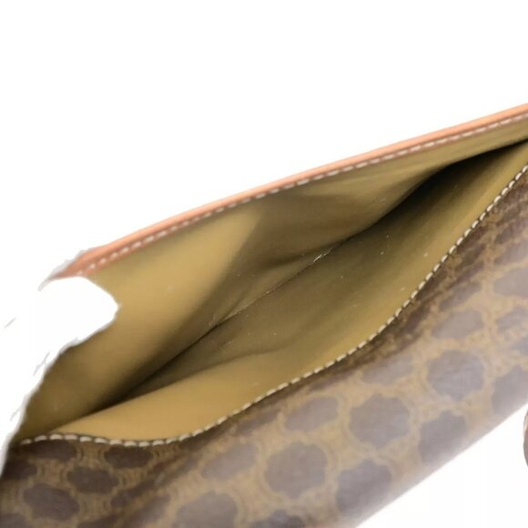 CELINE Logo Macadam Pattern Shoulder Bag PVC Leather Brown GHW Italy 65FB173 - Picture 13 of 14